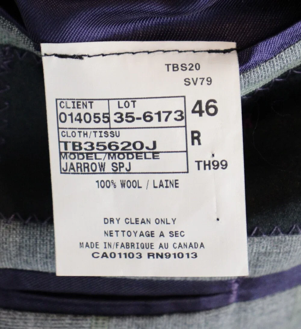Ted Baker Sport Coat 46 R Mens Grey Green Windowpane Wool Regular Fit Blazer New